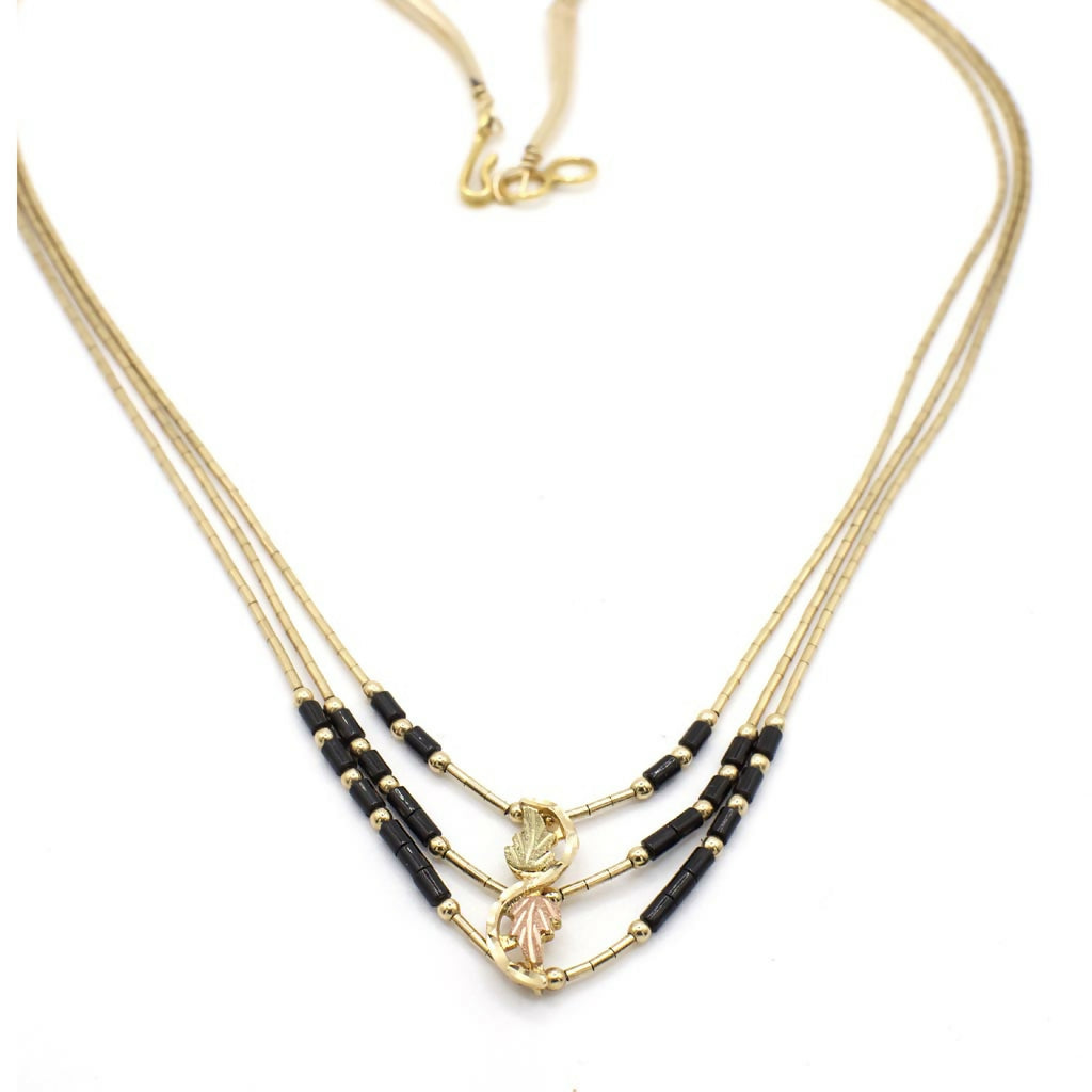 Vintage Black Hills Gold Roségold-Ranken-Armband und Halskette aus flüssigem Gold