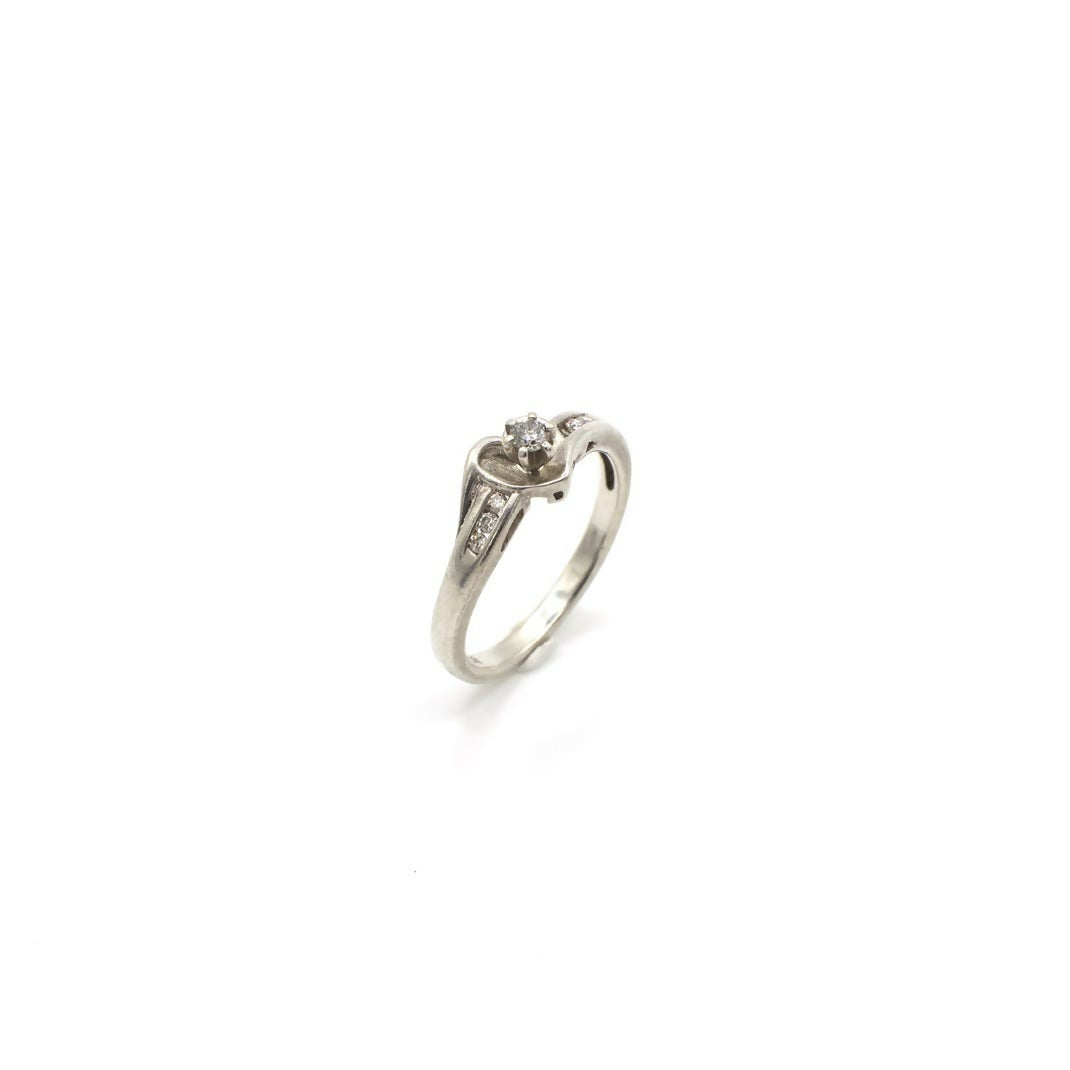 Vintage Echter Diamant Herz Versprechensring