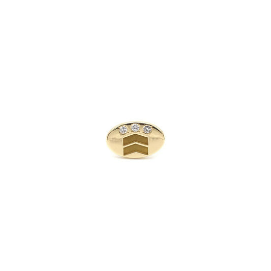 14K Gold und echter Diamant Korporal Pin