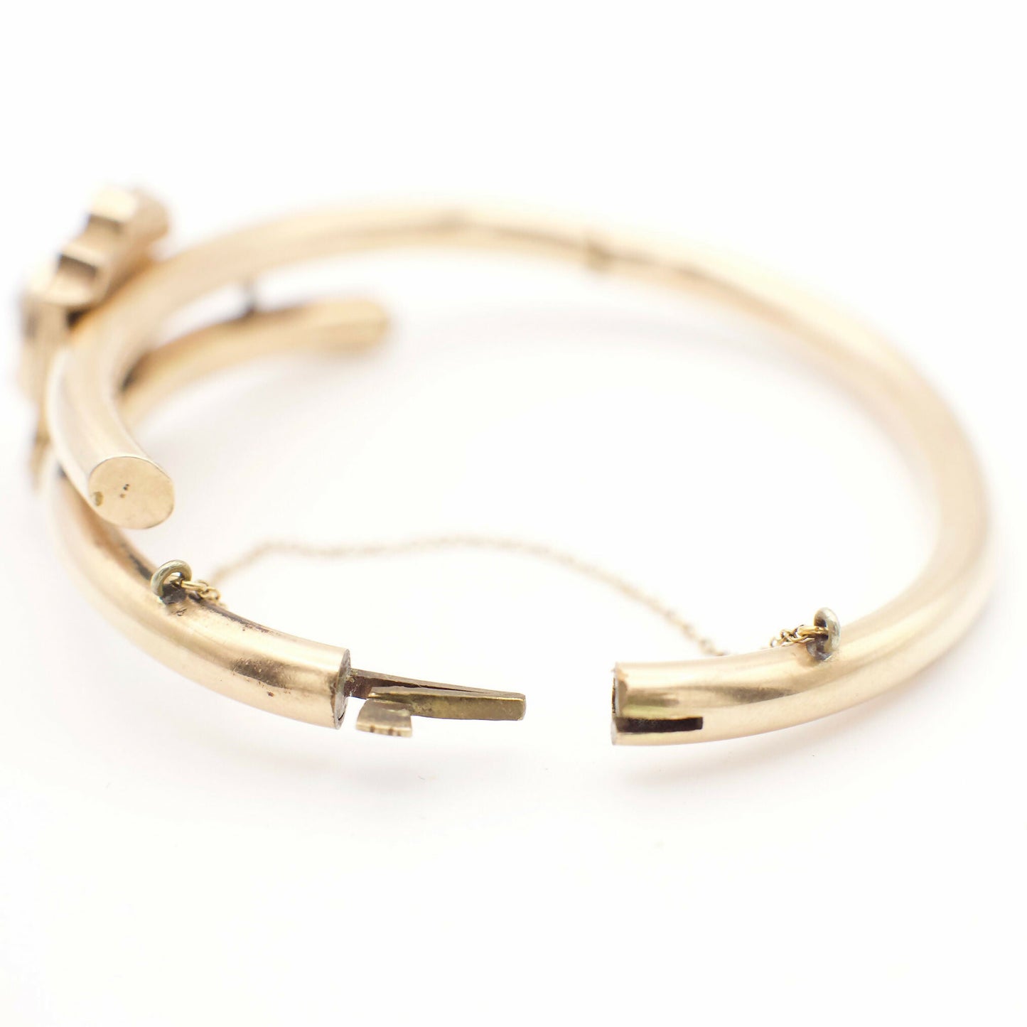Antikes viktorianisches Onyx-Kamee-Bypass-Armband in 10-12K Goldfüllung