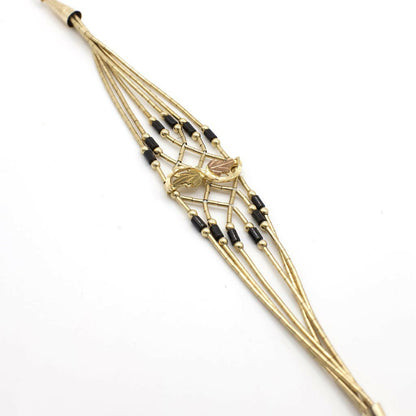 Vintage Black Hills Gold Roségold-Ranken-Armband und Halskette aus flüssigem Gold