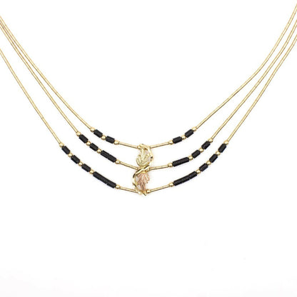 Vintage Black Hills Gold Roségold-Ranken-Armband und Halskette aus flüssigem Gold