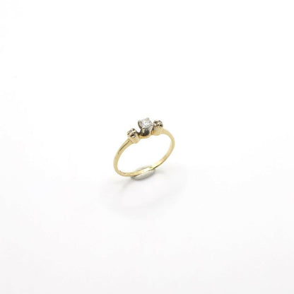 Vintage 14K Gelbgold und echter Diamant Siegelring