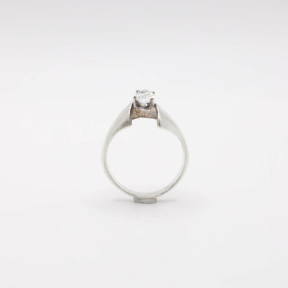 Vintage Marquis-Diamantimitation-Ring in Sterlingsilber