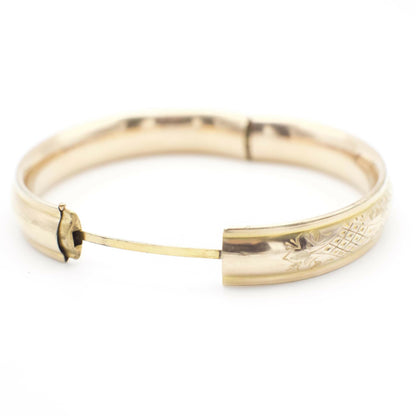 Viktorianisches Armreif um 1900, 14K Gold Filled, geätzt, CAMS Co