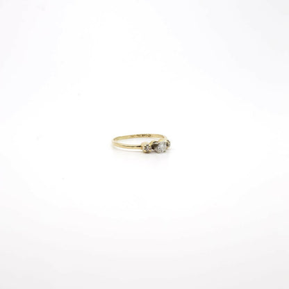 Vintage 14K Gelbgold und echter Diamant Siegelring