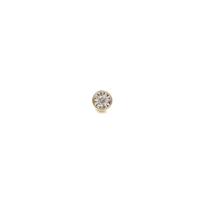 Vintage 10K Massivgold und echter Diamant Einzelstecker Ohrring