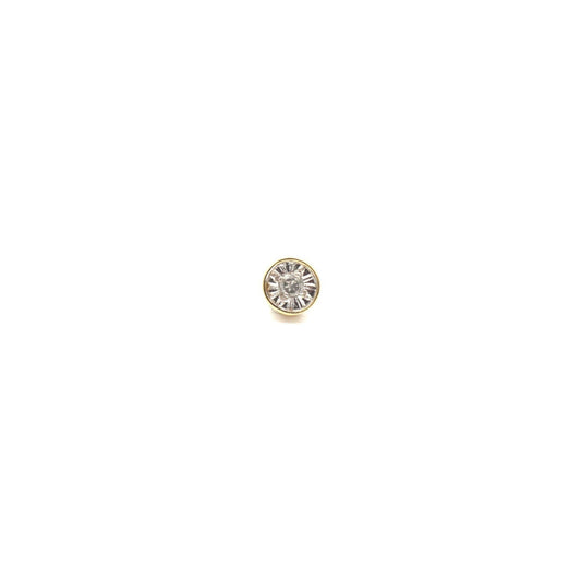 Vintage 10K Massivgold und echter Diamant Einzelstecker Ohrring