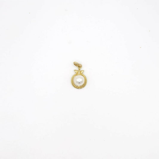 Anhänger aus 14 Karat Gelbgold mit echter Perle, Vintage