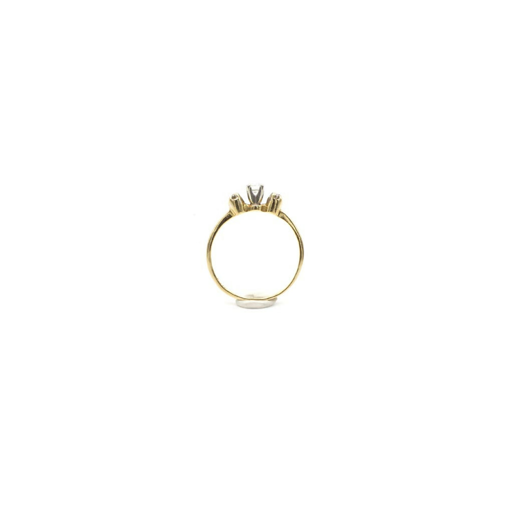 Vintage 14K Gelbgold und echter Diamant Siegelring