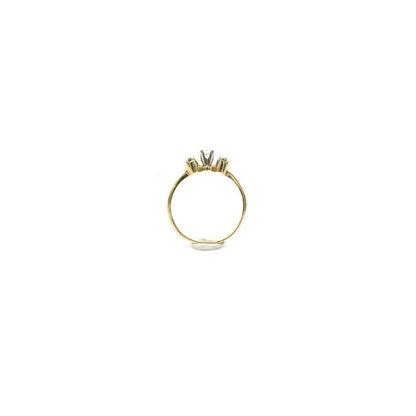Vintage 14K Gelbgold und echter Diamant Siegelring