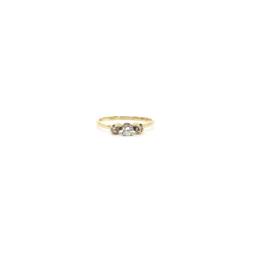 Vintage 14K Gelbgold und echter Diamant Siegelring