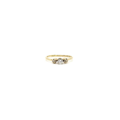 Vintage 14K Gelbgold und echter Diamant Siegelring