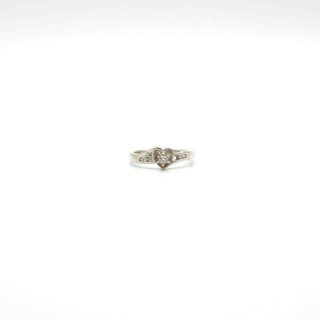 Vintage Echter Diamant Herz Versprechensring