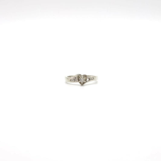 Vintage Echter Diamant Herz Versprechensring
