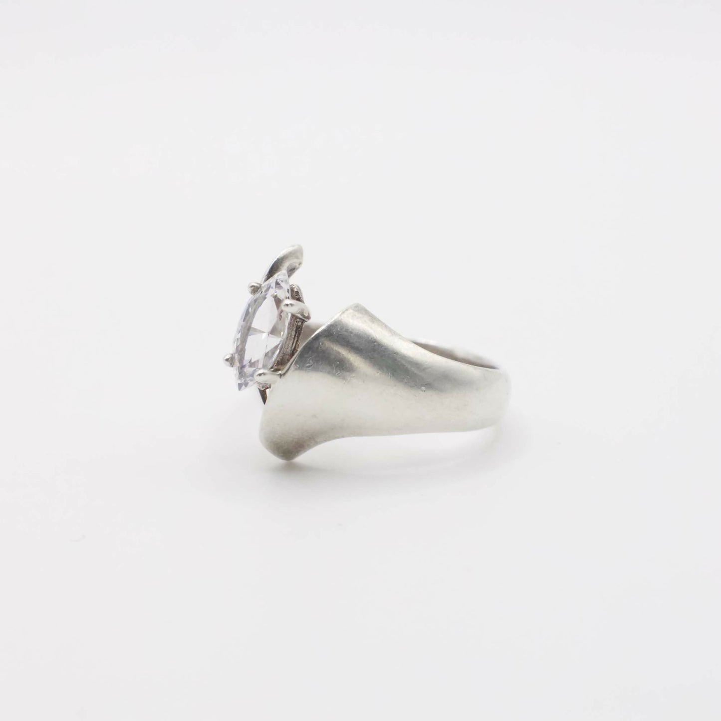 Vintage Marquis-Diamantimitation-Ring in Sterlingsilber