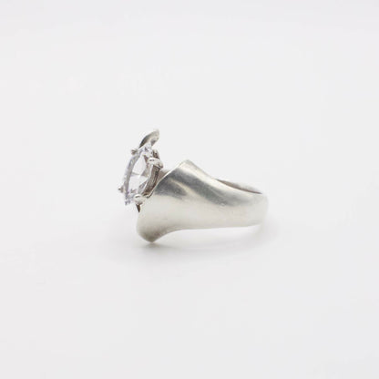 Vintage Marquis-Diamantimitation-Ring in Sterlingsilber