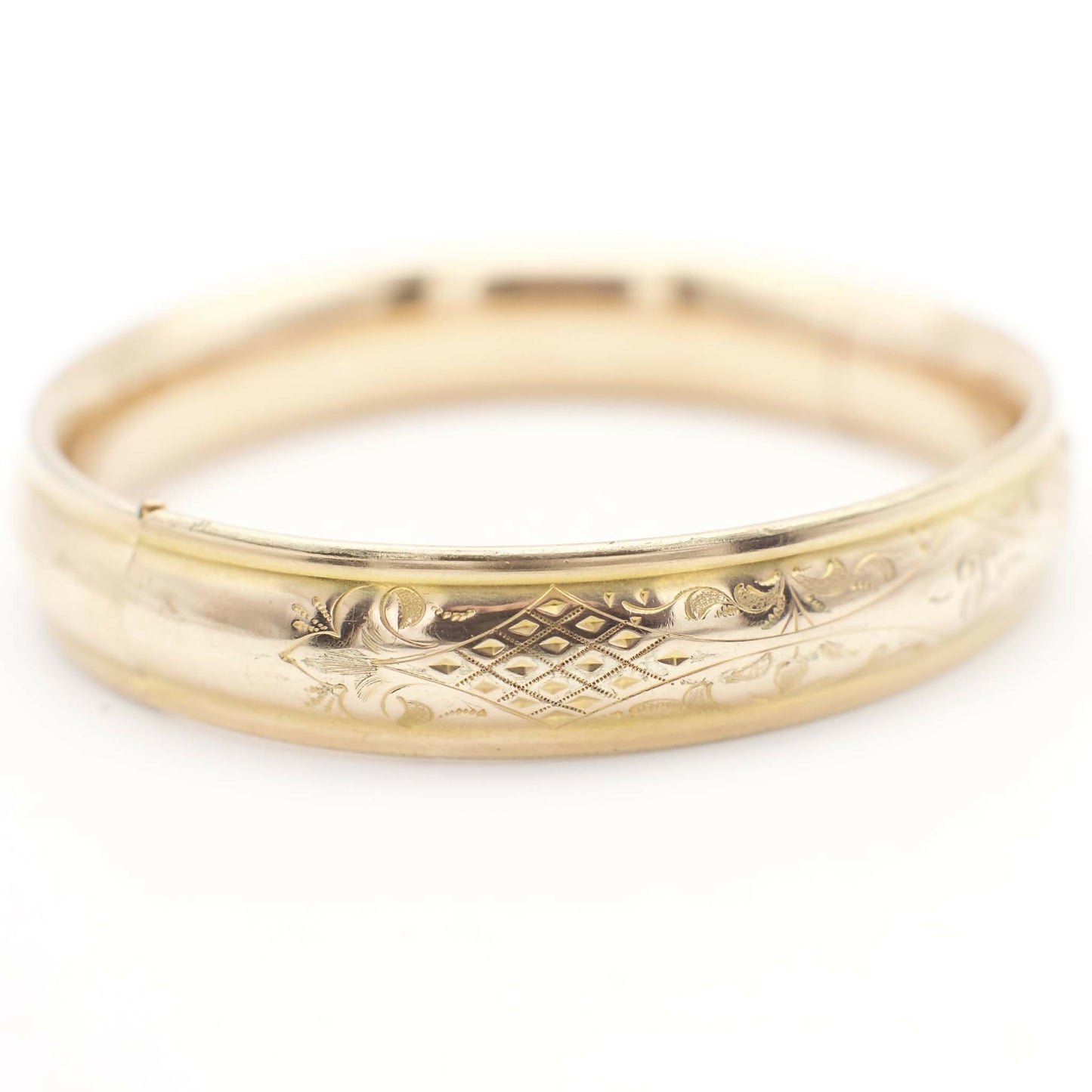 Viktorianisches Armreif um 1900, 14K Gold Filled, geätzt, CAMS Co