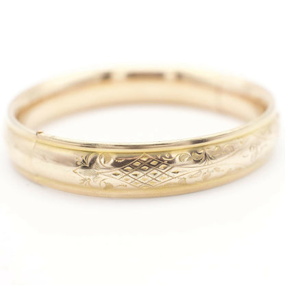 Viktorianisches Armreif um 1900, 14K Gold Filled, geätzt, CAMS Co