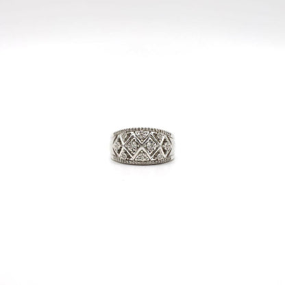 Vintage Ring aus echtem Diamant und Sterlingsilber