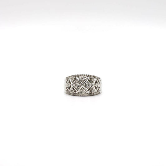Vintage Ring aus echtem Diamant und Sterlingsilber