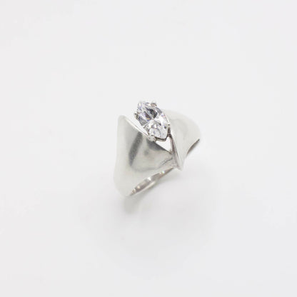 Vintage Marquis-Diamantimitation-Ring in Sterlingsilber