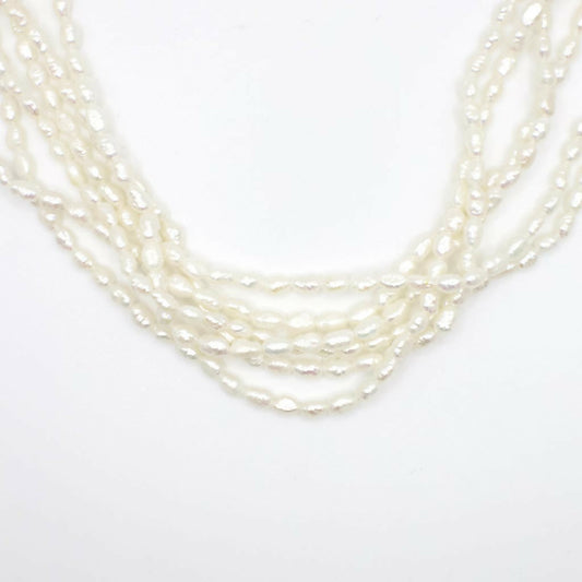 Vintage 14K Gelbgold Sechssträngige Reiskette