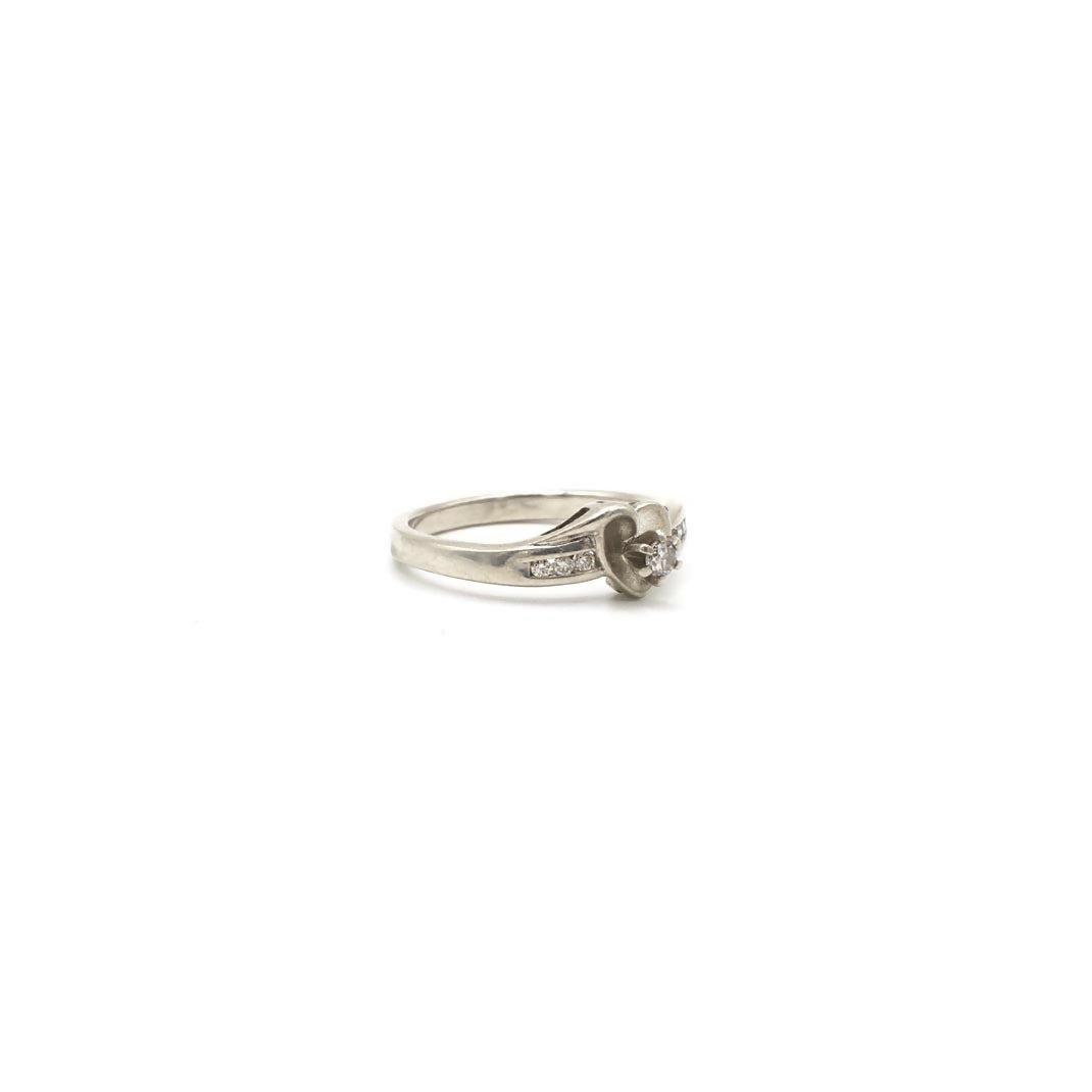 Vintage Echter Diamant Herz Versprechensring